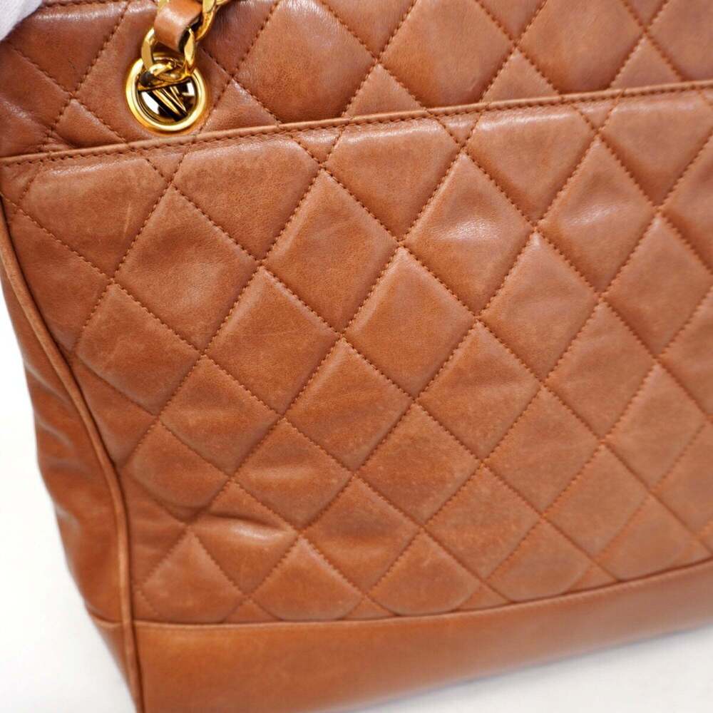 CHANEL Brown Lambskin Leather Tote Bag - Picture 10 of 12